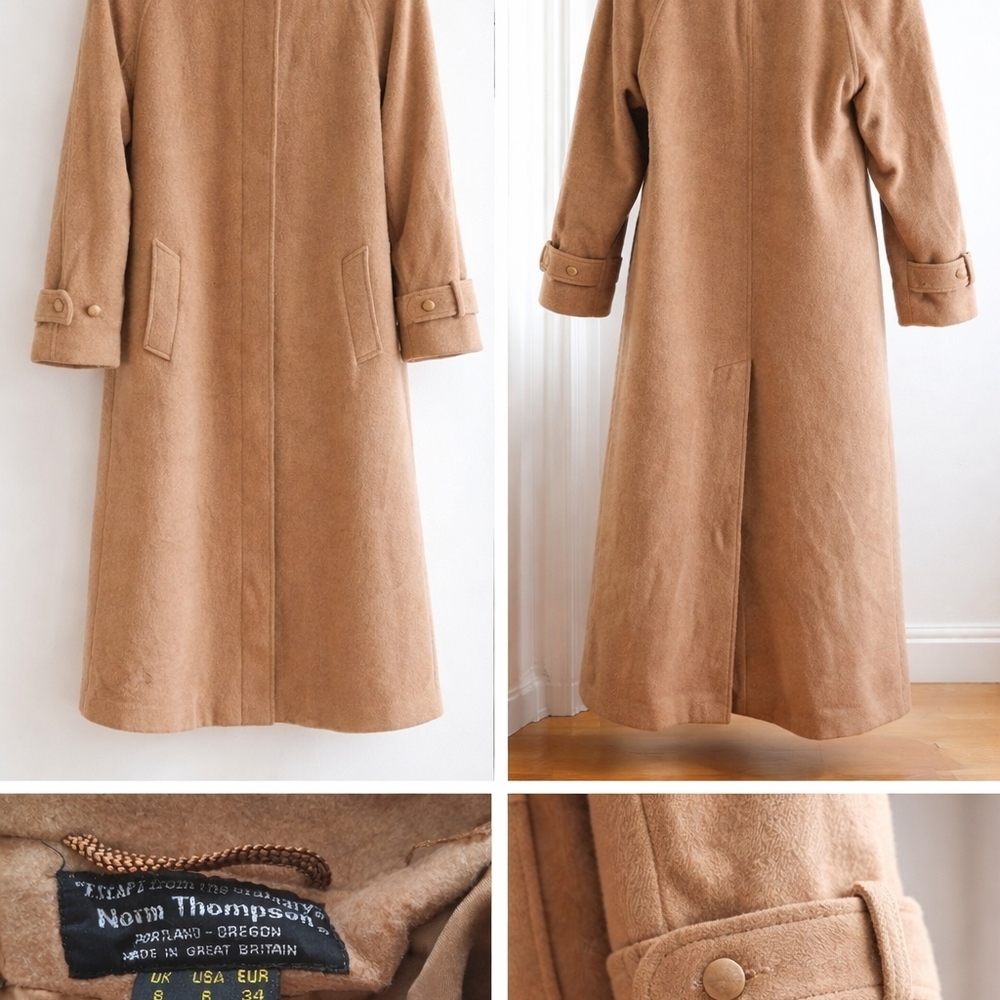 Norm Thompson Women's Camel Wool Long Coat
